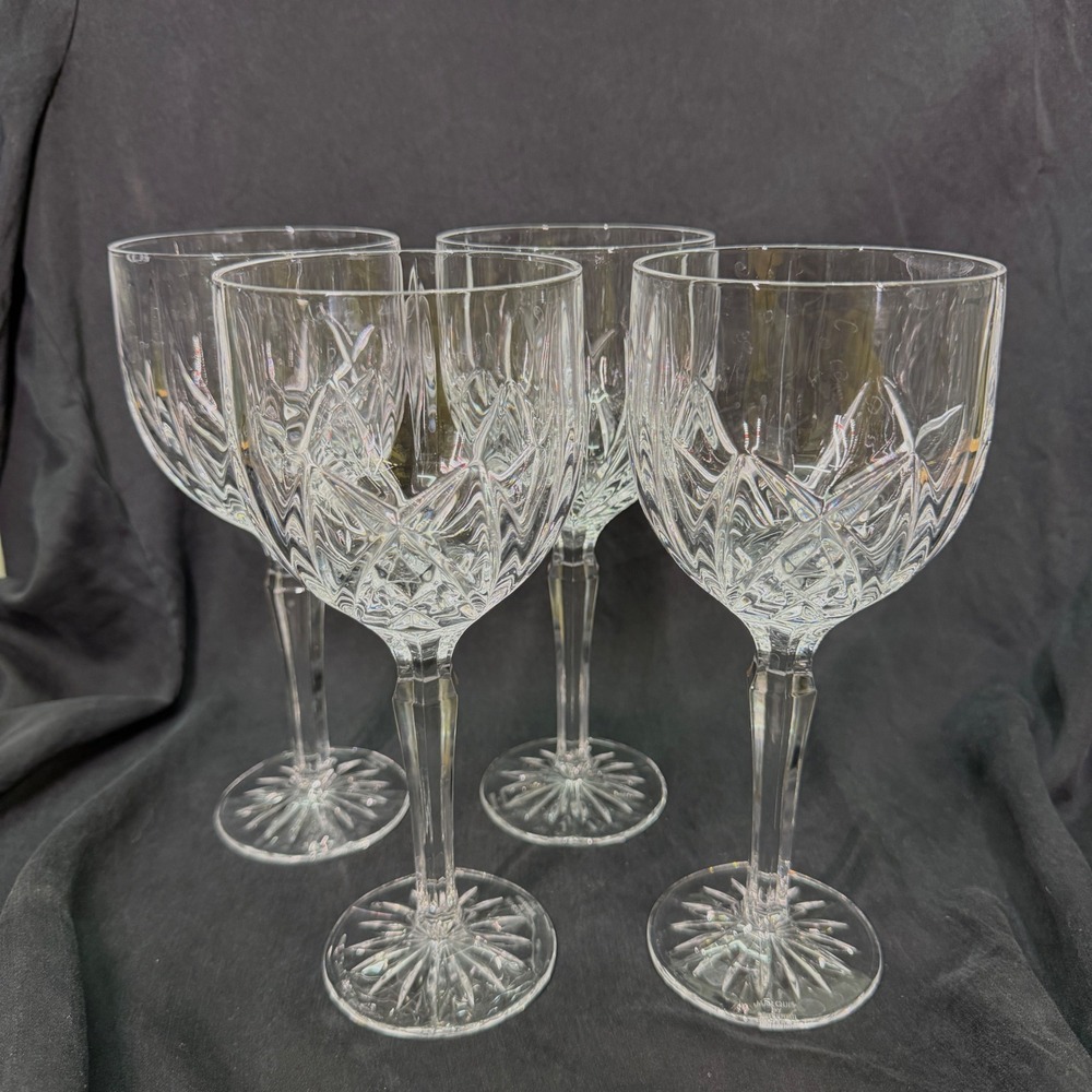 Marquis by Waterford Brookside Crystal Wine Glasses Set 4 Clear 8.25in Timeless